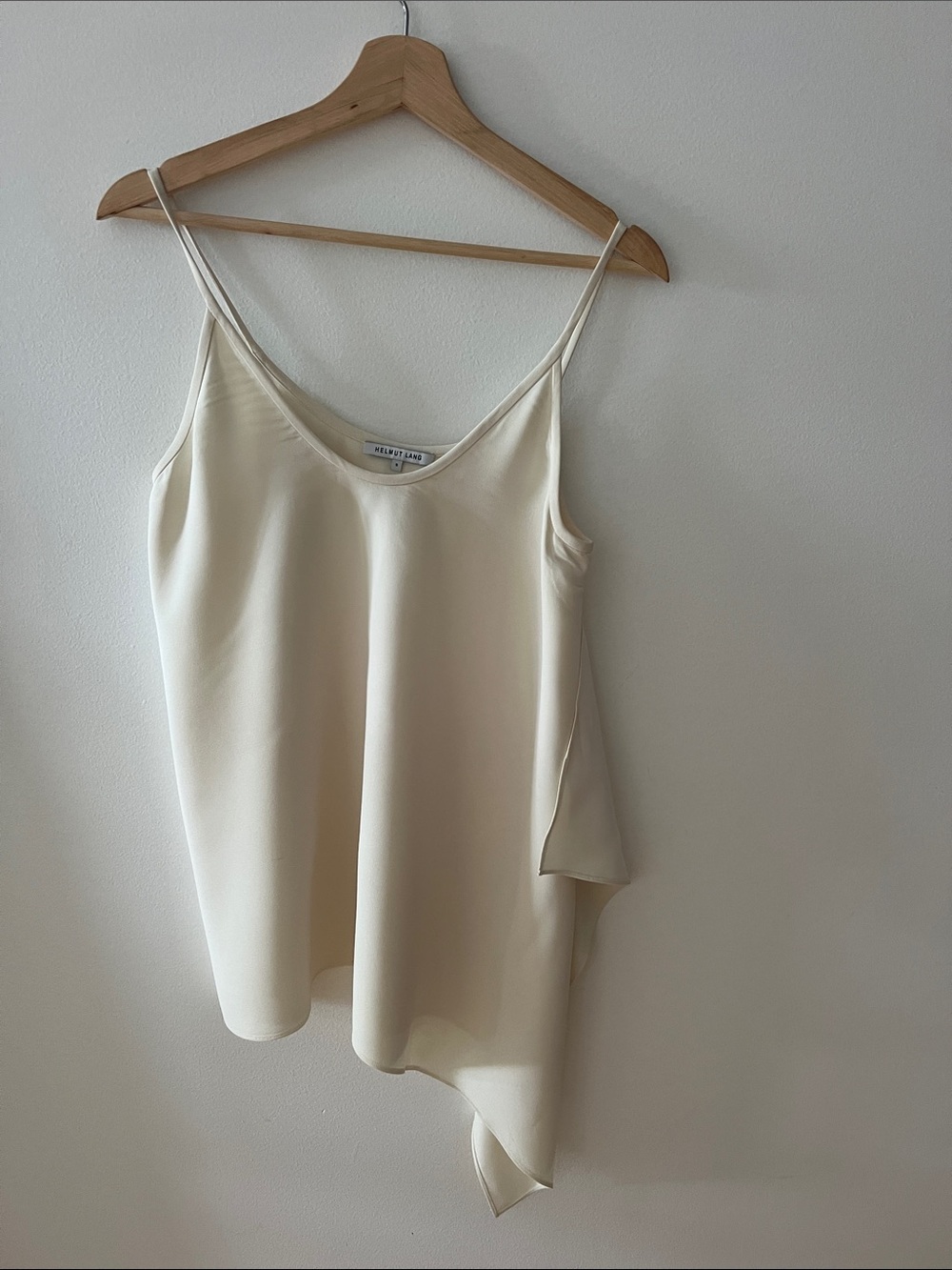 Helmut Lang Ivory Asymmetric Silk-Feel Camisole